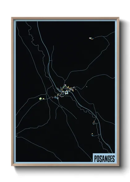 Une affiche de carte sur Posanges