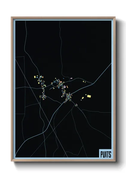 Une affiche de carte sur Puits
