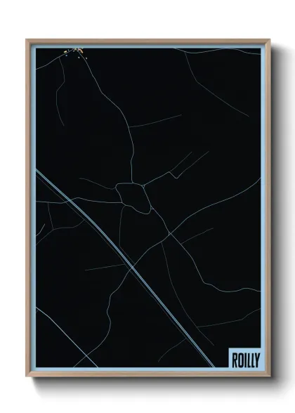 Une affiche de carte sur Roilly