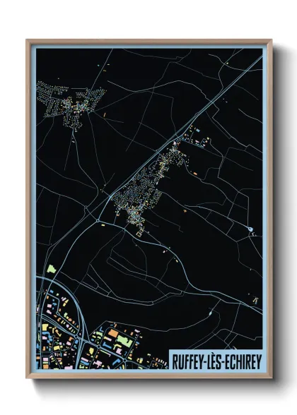 Une affiche de carte sur Ruffey-lès-Echirey