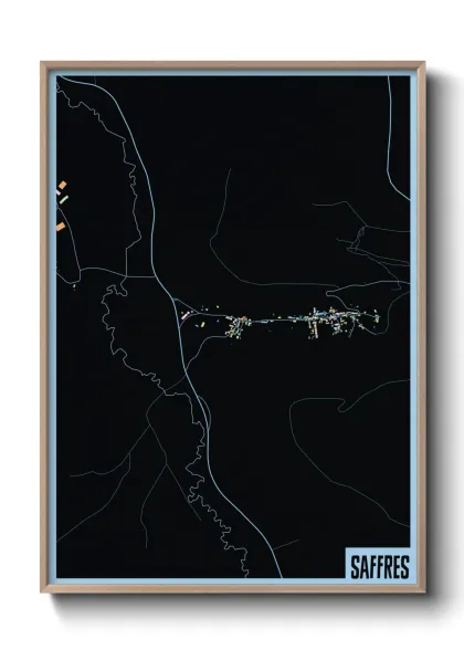 Une affiche de carte sur Saffres