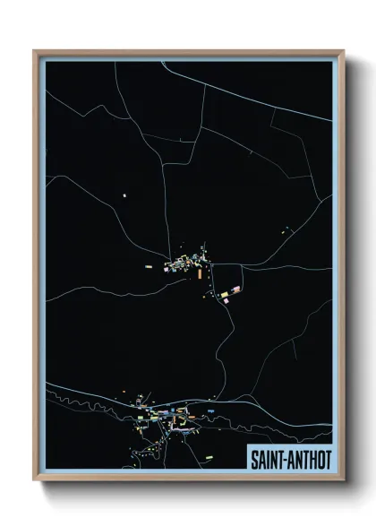 Une affiche de carte sur Saint-Anthot
