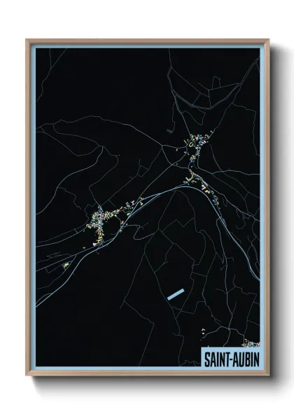 Une affiche de carte sur Saint-Aubin