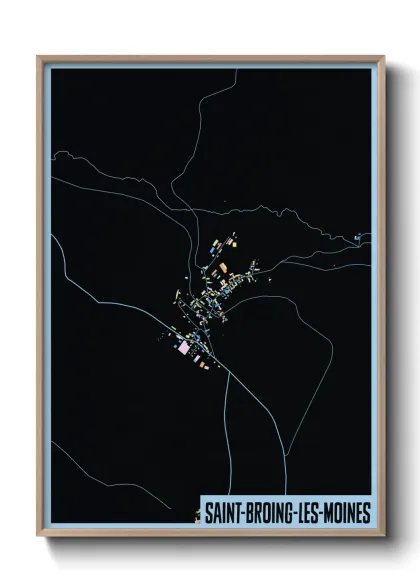 Une affiche de carte sur Saint-Broing-les-Moines