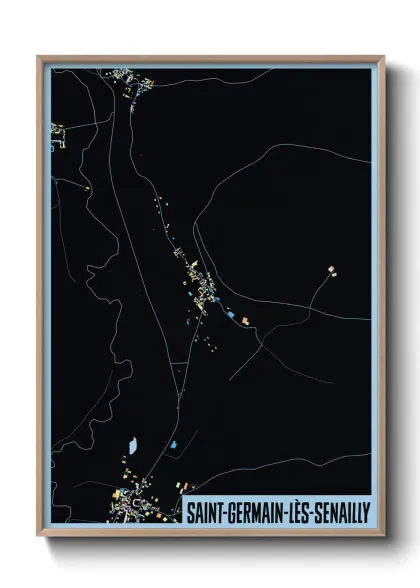 Une affiche de carte sur Saint-Germain-lès-Senailly