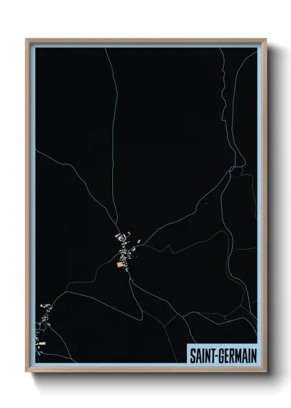 Une affiche de carte sur Saint-Germain