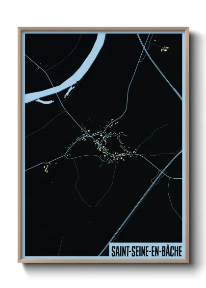 Une affiche de carte sur Saint-Seine-en-Bâche