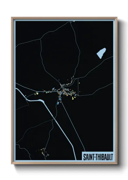 Une affiche de carte sur Saint-Thibault