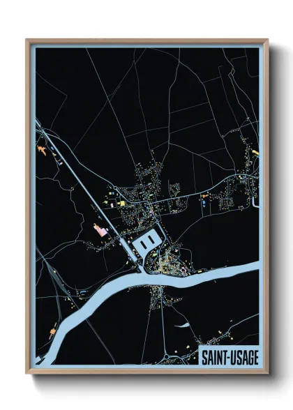 Une affiche de carte sur Saint-Usage