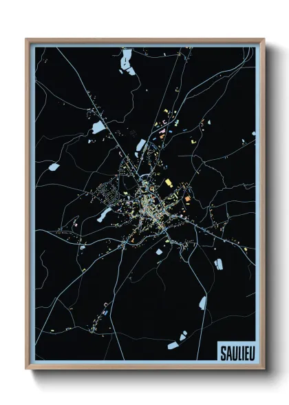 Une affiche de carte sur Saulieu