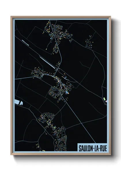 Une affiche de carte sur Saulon-la-Rue