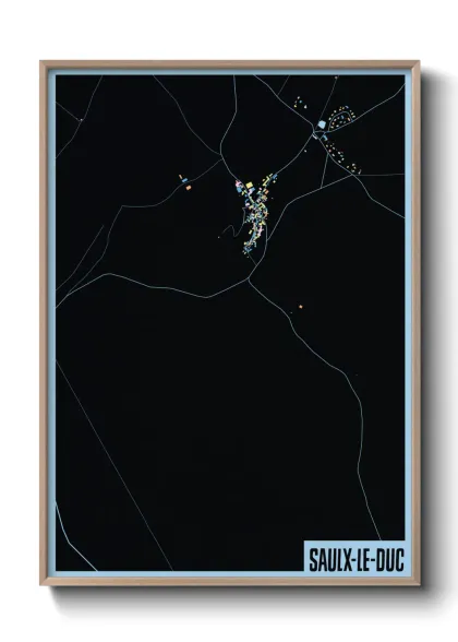 Une affiche de carte sur Saulx-le-Duc