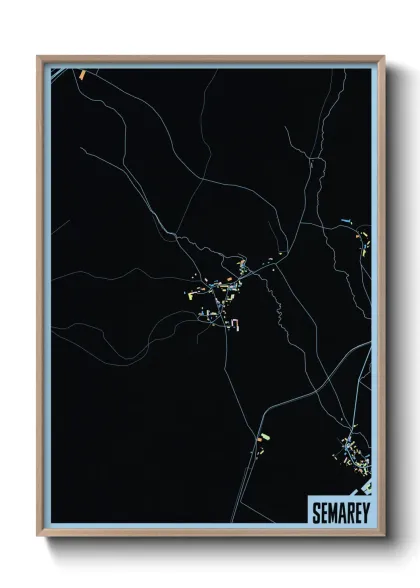 Une affiche de carte sur Semarey