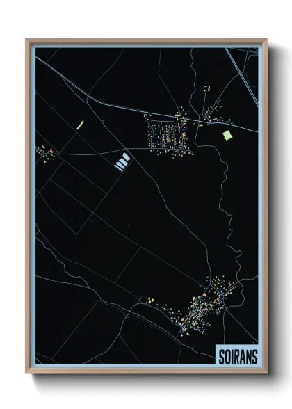 Une affiche de carte sur Soirans