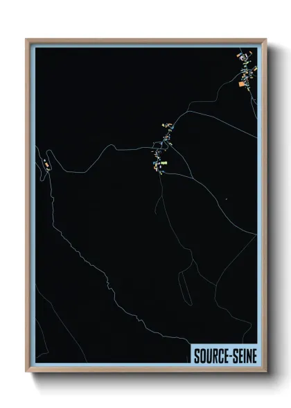 Une affiche de carte sur Source-Seine