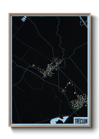 Une affiche de carte sur Tréclun