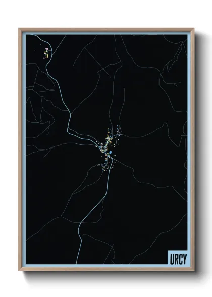 Une affiche de carte sur Urcy