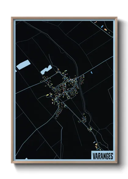 Une affiche de carte sur Varanges