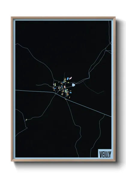 Une affiche de carte sur Veilly