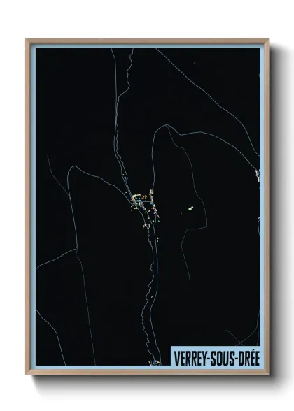Une affiche de carte sur Verrey-sous-Drée