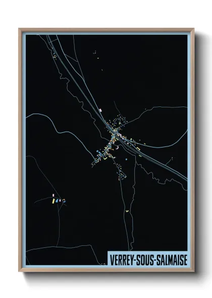 Une affiche de carte sur Verrey-sous-Salmaise