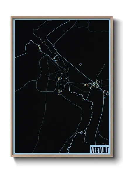Une affiche de carte sur Vertault