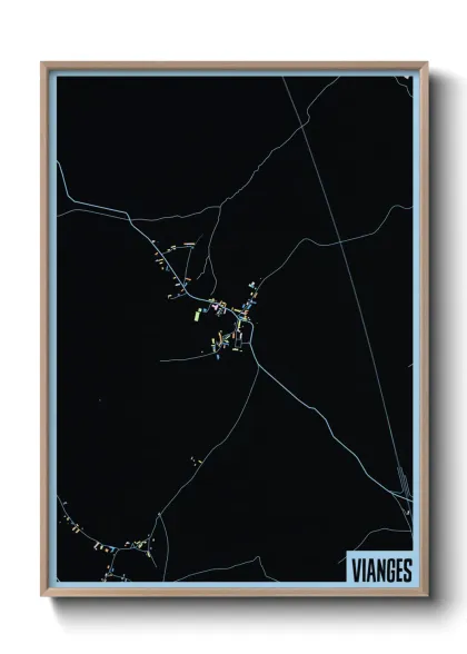 Une affiche de carte sur Vianges