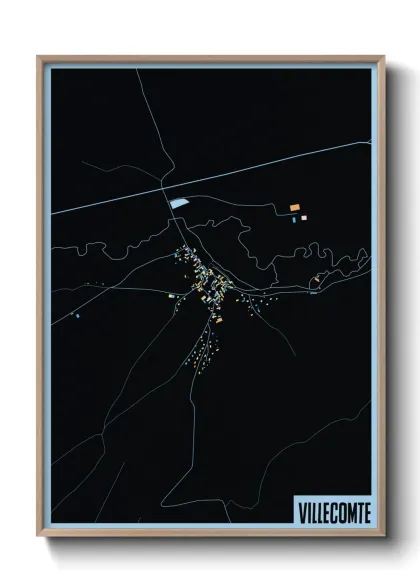 Une affiche de carte sur Villecomte