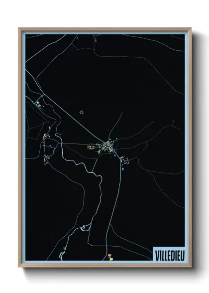 Une affiche de carte sur Villedieu