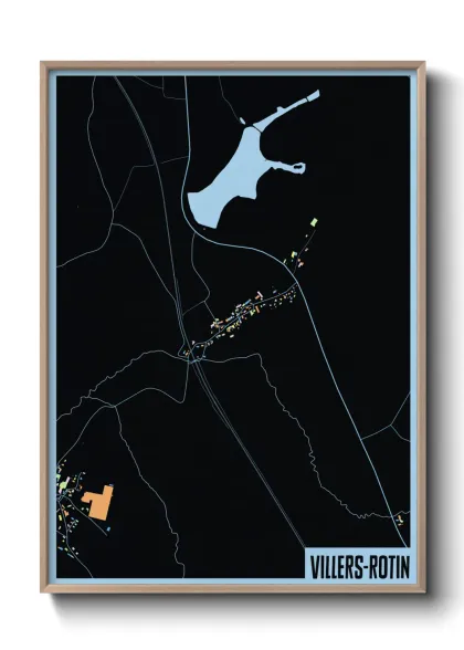 Une affiche de carte sur Villers-Rotin