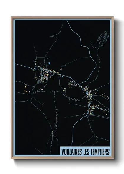 Une affiche de carte sur Voulaines-les-Templiers