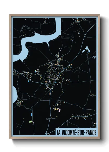 Une affiche de carte sur La Vicomté-sur-Rance