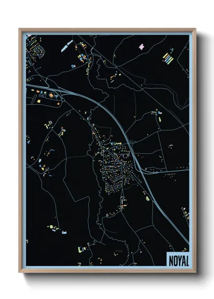 Une affiche de carte sur Noyal