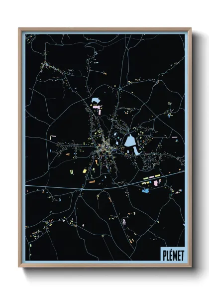 Une affiche de carte sur Plémet
