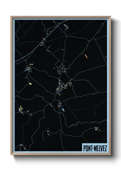 Une affiche de carte sur Pont-Melvez