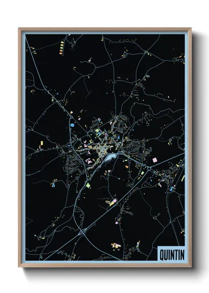 Une affiche de carte sur Quintin