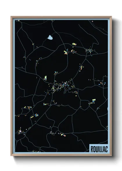 Une affiche de carte sur Rouillac