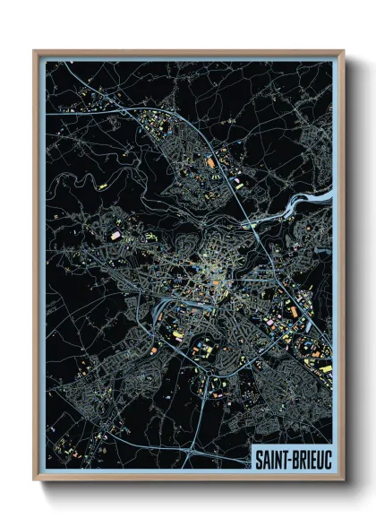 Une affiche de carte sur Saint-Brieuc