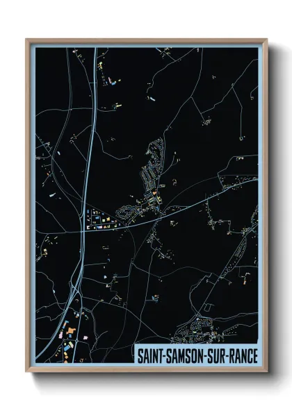 Une affiche de carte sur Saint-Samson-sur-Rance