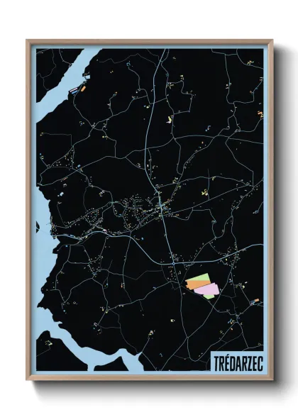 Une affiche de carte sur Trédarzec