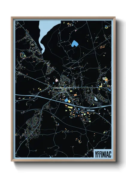 Une affiche de carte sur Yffiniac