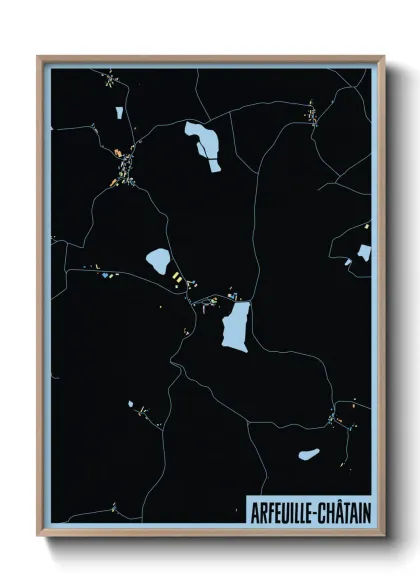 Une affiche de carte sur Arfeuille-Châtain