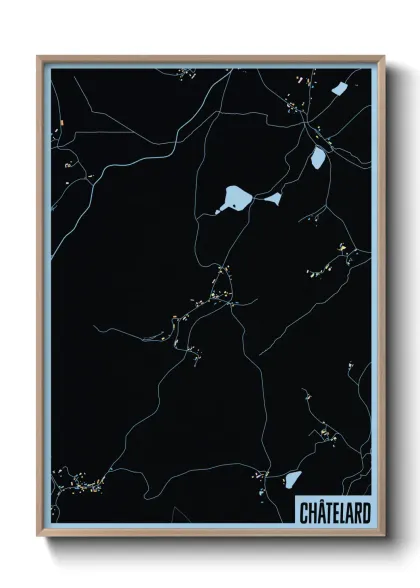 Une affiche de carte sur Châtelard