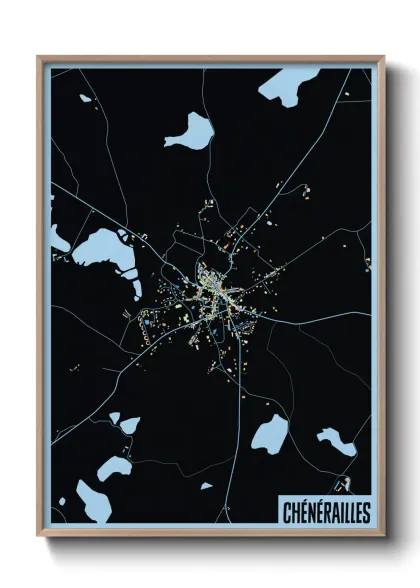 Une affiche de carte sur Chénérailles