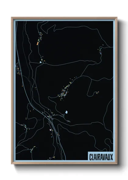 Une affiche de carte sur Clairavaux