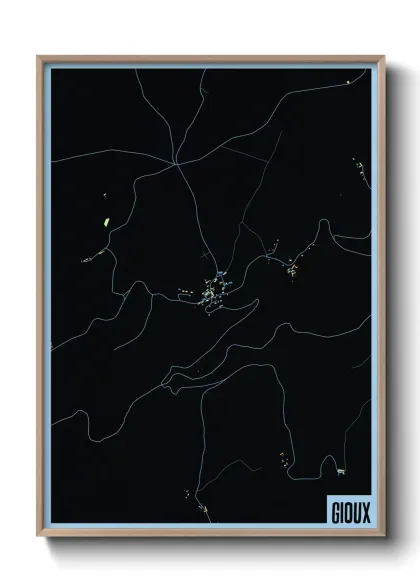 Une affiche de carte sur Gioux