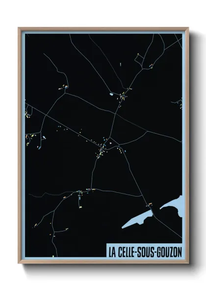 Une affiche de carte sur La Celle-sous-Gouzon