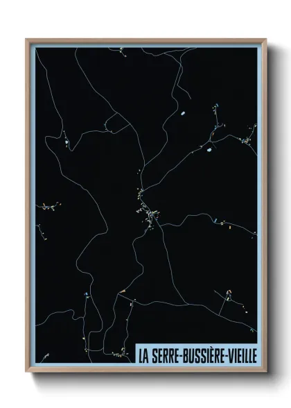 Une affiche de carte sur La Serre-Bussière-Vieille