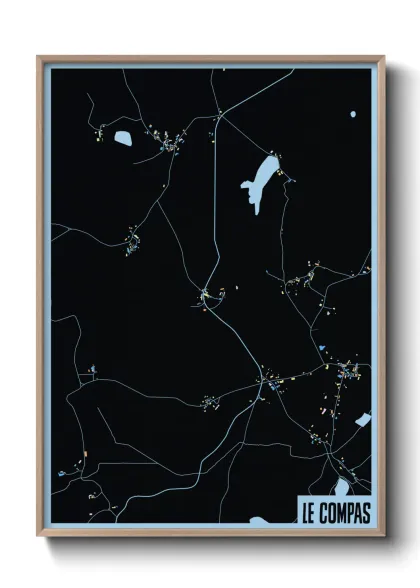 Une affiche de carte sur Le Compas