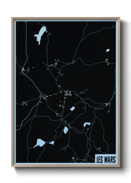 Une affiche de carte sur Les Mars